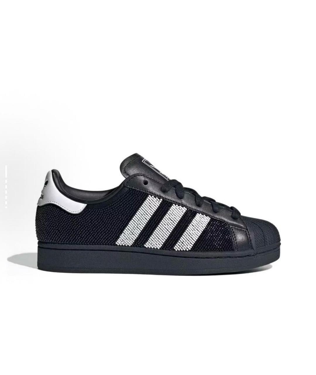 ADIDAS Черные кожаные низкие кроссовки / кеды, фото 9