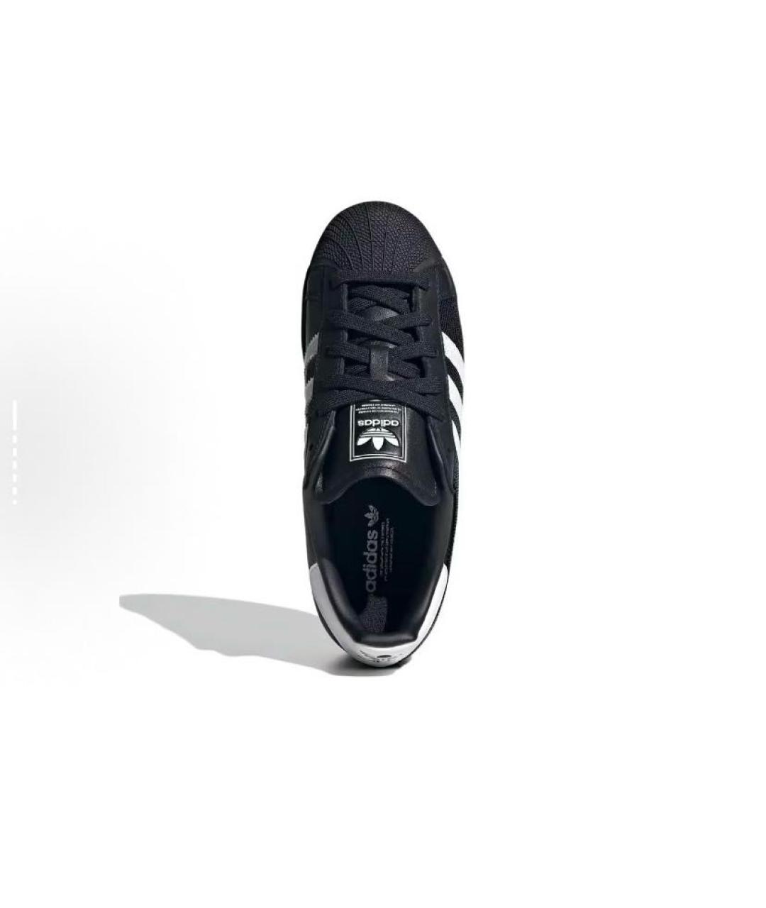 ADIDAS Черные кожаные низкие кроссовки / кеды, фото 5