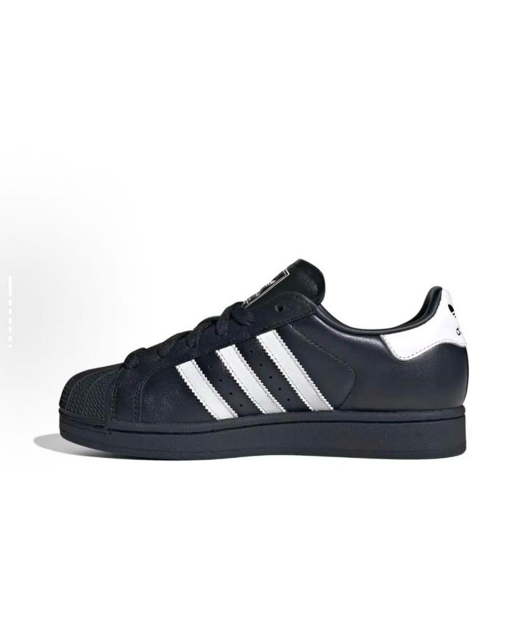 ADIDAS Черные кожаные низкие кроссовки / кеды, фото 4