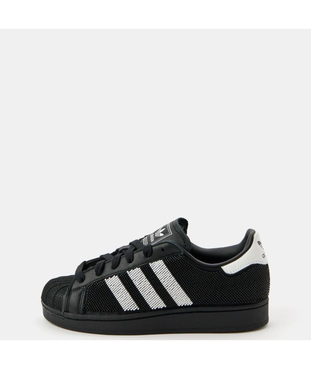 ADIDAS Черные кожаные низкие кроссовки / кеды, фото 2