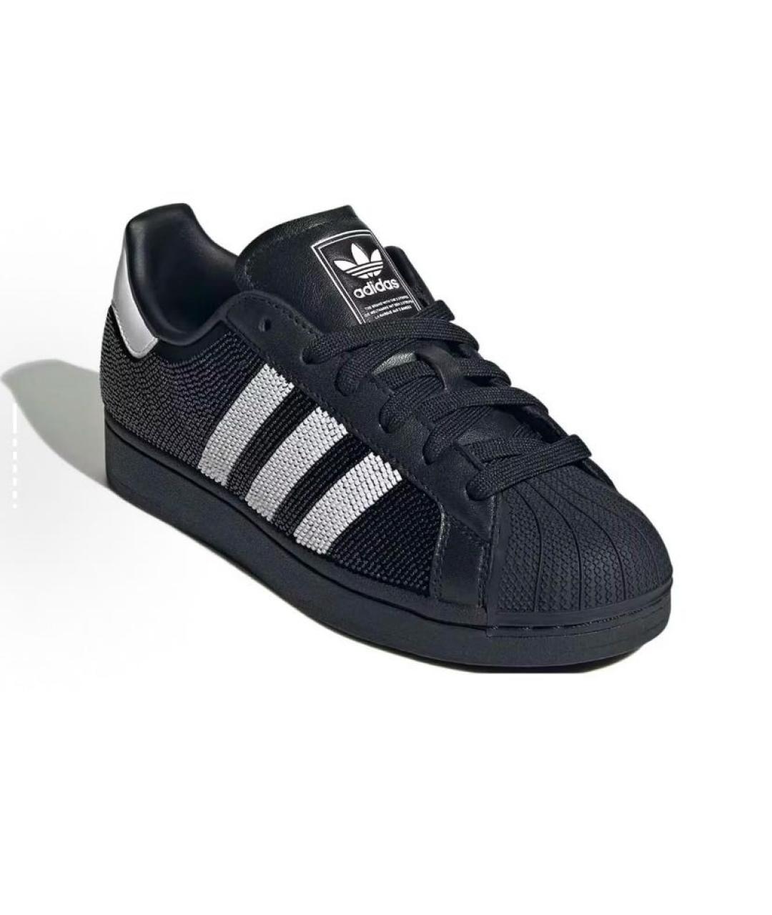 ADIDAS Черные кожаные низкие кроссовки / кеды, фото 6