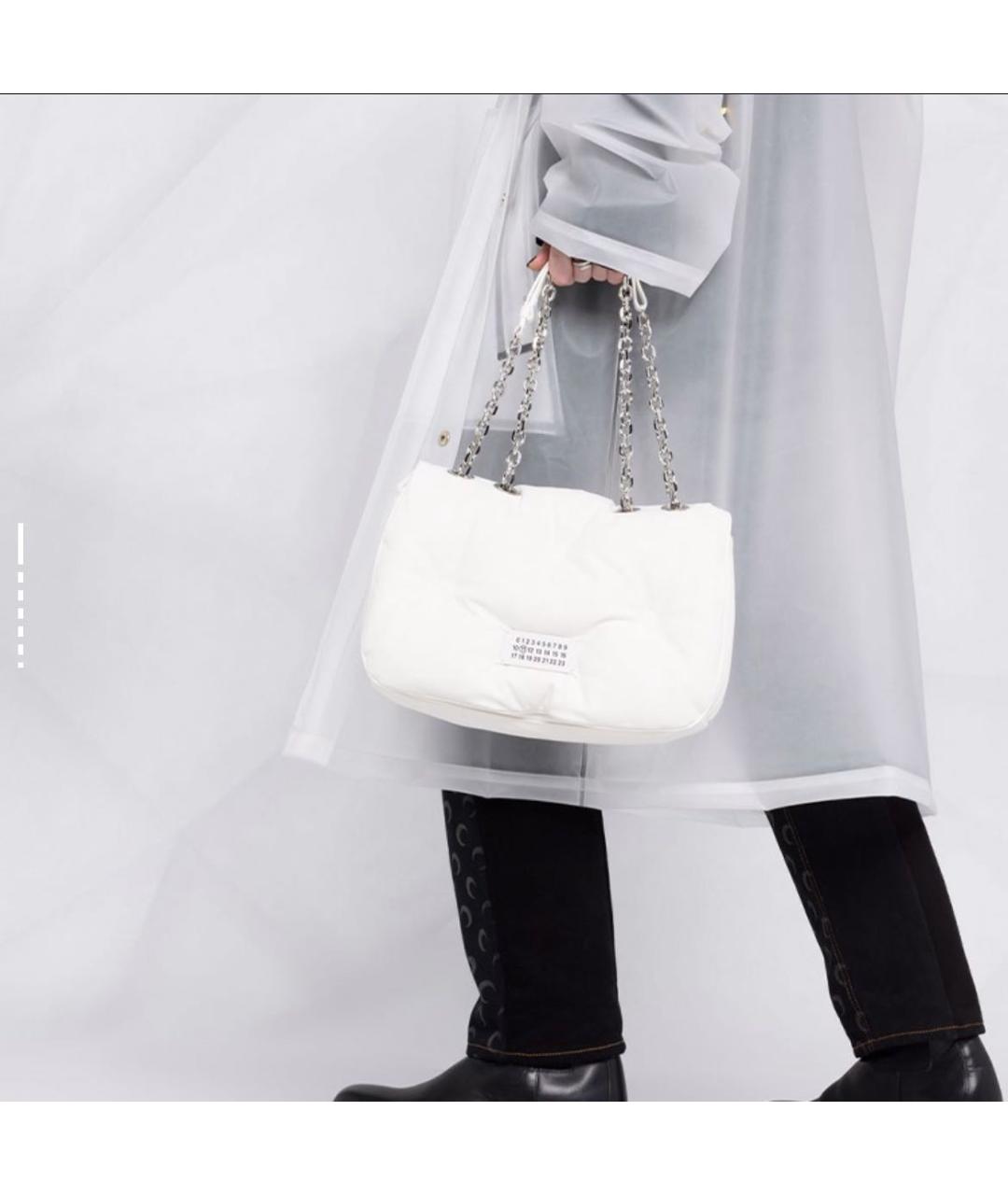 MAISON MARGIELA Белая кожаная сумка через плечо, фото 4