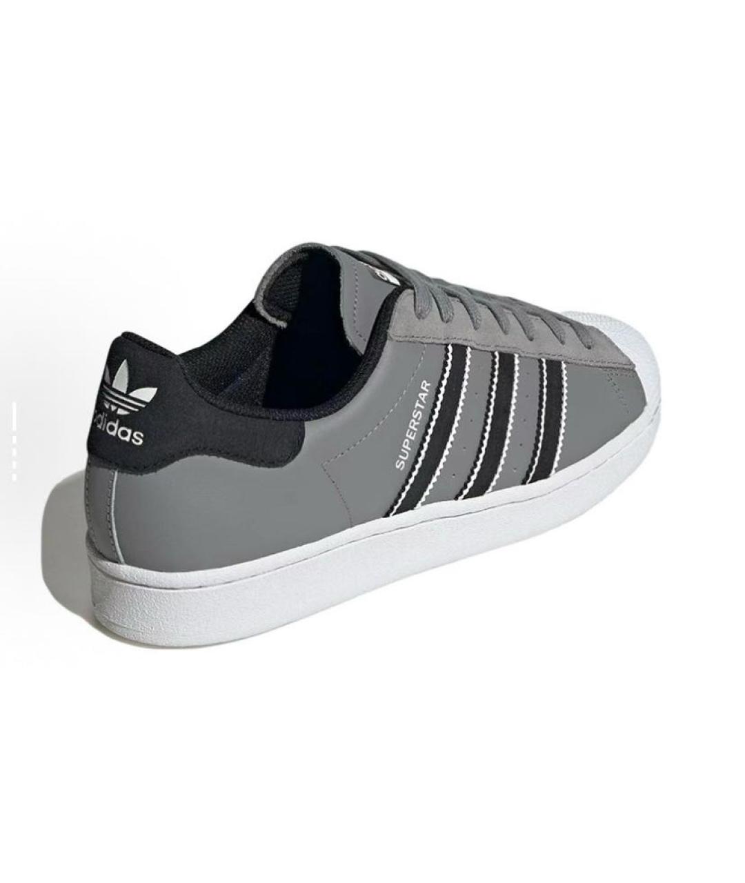 ADIDAS Серые кожаные низкие кроссовки / кеды, фото 5