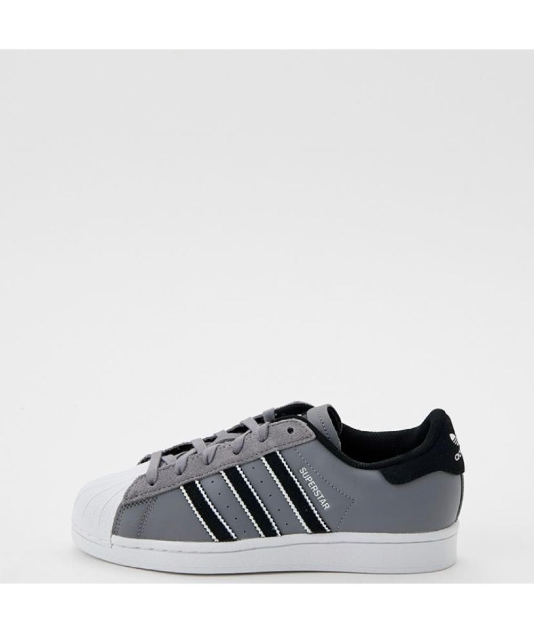 ADIDAS Серые кожаные низкие кроссовки / кеды, фото 2