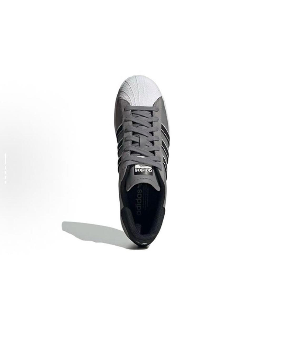 ADIDAS Серые кожаные низкие кроссовки / кеды, фото 6