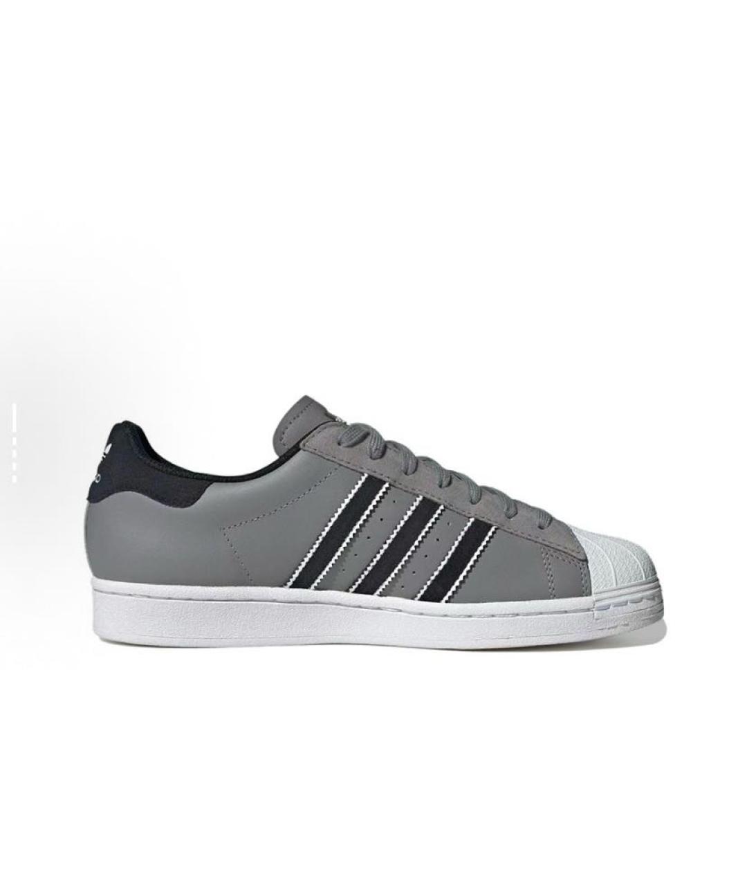 ADIDAS Серые кожаные низкие кроссовки / кеды, фото 3