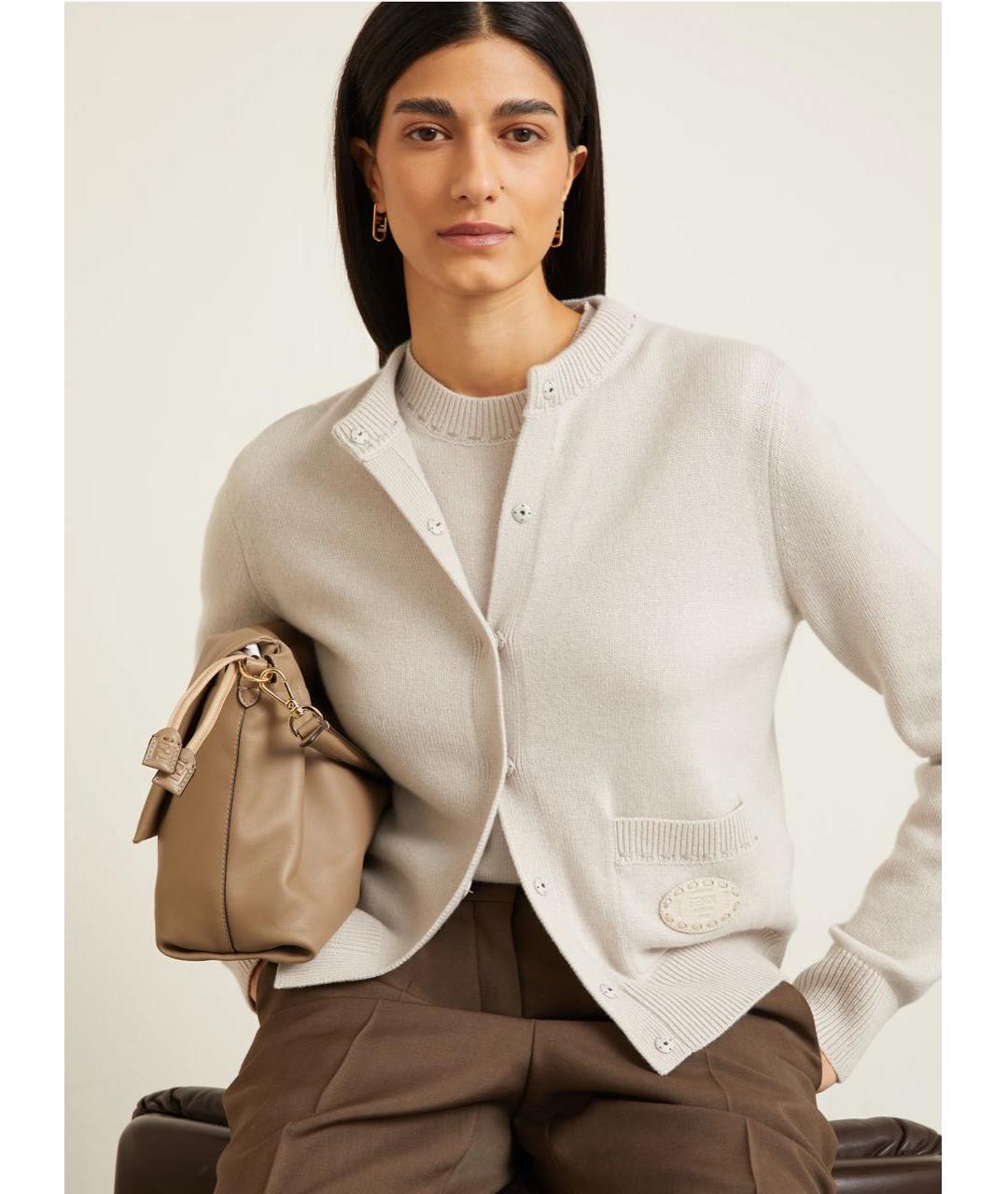 FENDI Серая кашемировая жилетка, фото 5