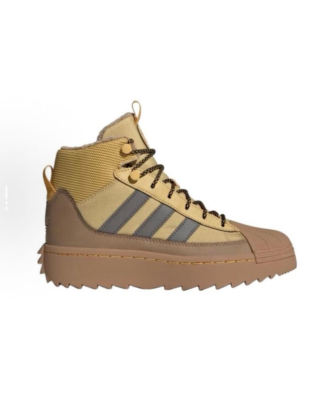 ADIDAS Горчичные кожаные высокие кроссовки / кеды, фото 6
