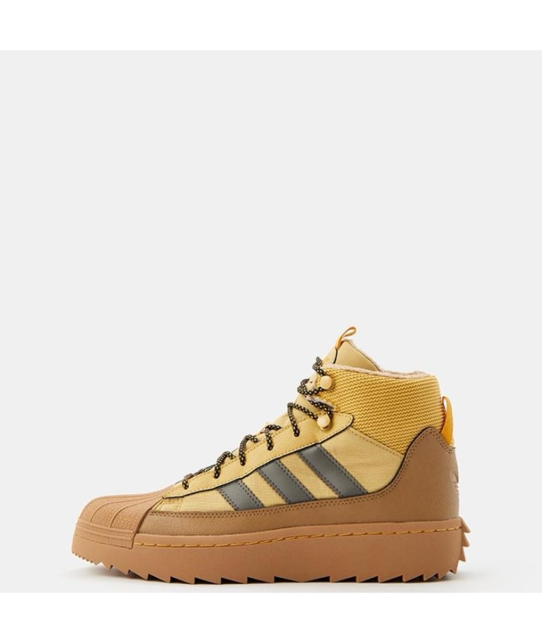 ADIDAS Горчичные кожаные высокие кроссовки / кеды, фото 2