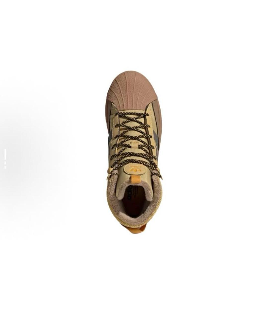 ADIDAS Горчичные кожаные высокие кроссовки / кеды, фото 4