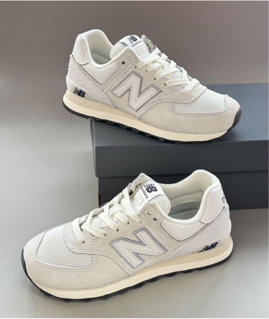NEW BALANCE Бежевые замшевые низкие кроссовки / кеды, фото 8