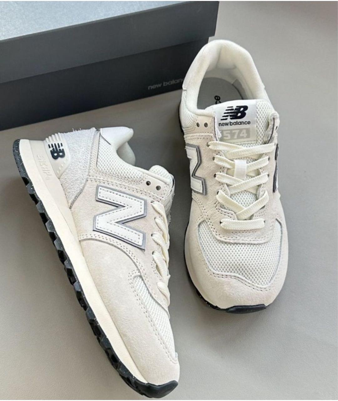 NEW BALANCE Бежевые замшевые низкие кроссовки / кеды, фото 6
