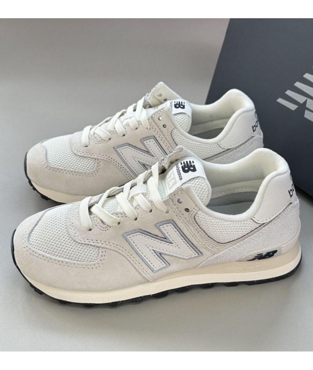 NEW BALANCE Бежевые замшевые низкие кроссовки / кеды, фото 5