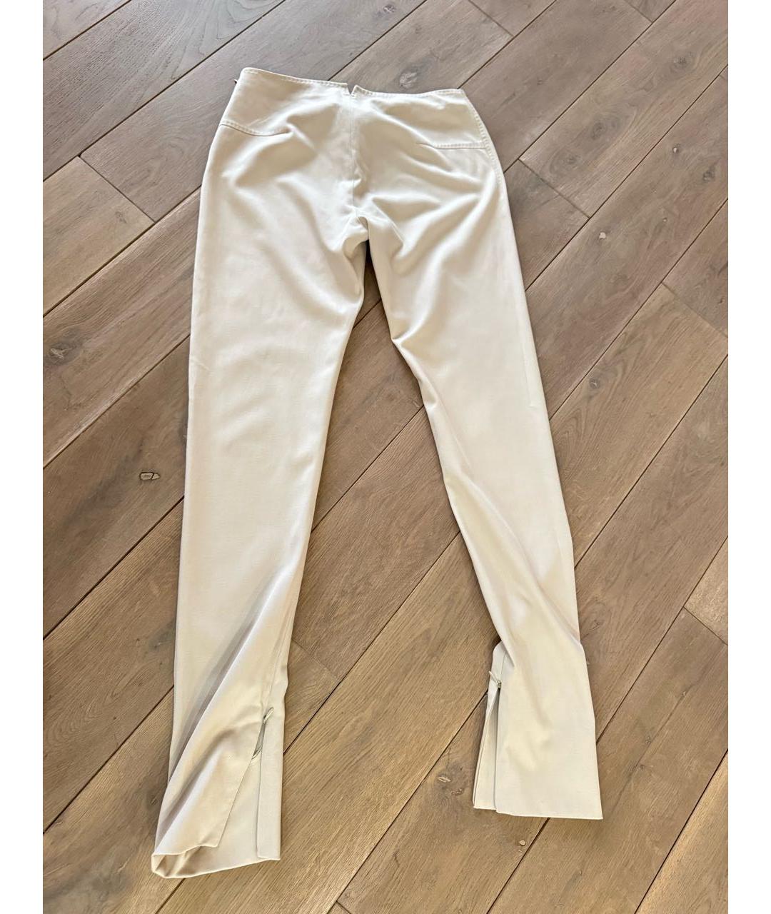 BRIONI Бежевые шерстяные брюки узкие, фото 2