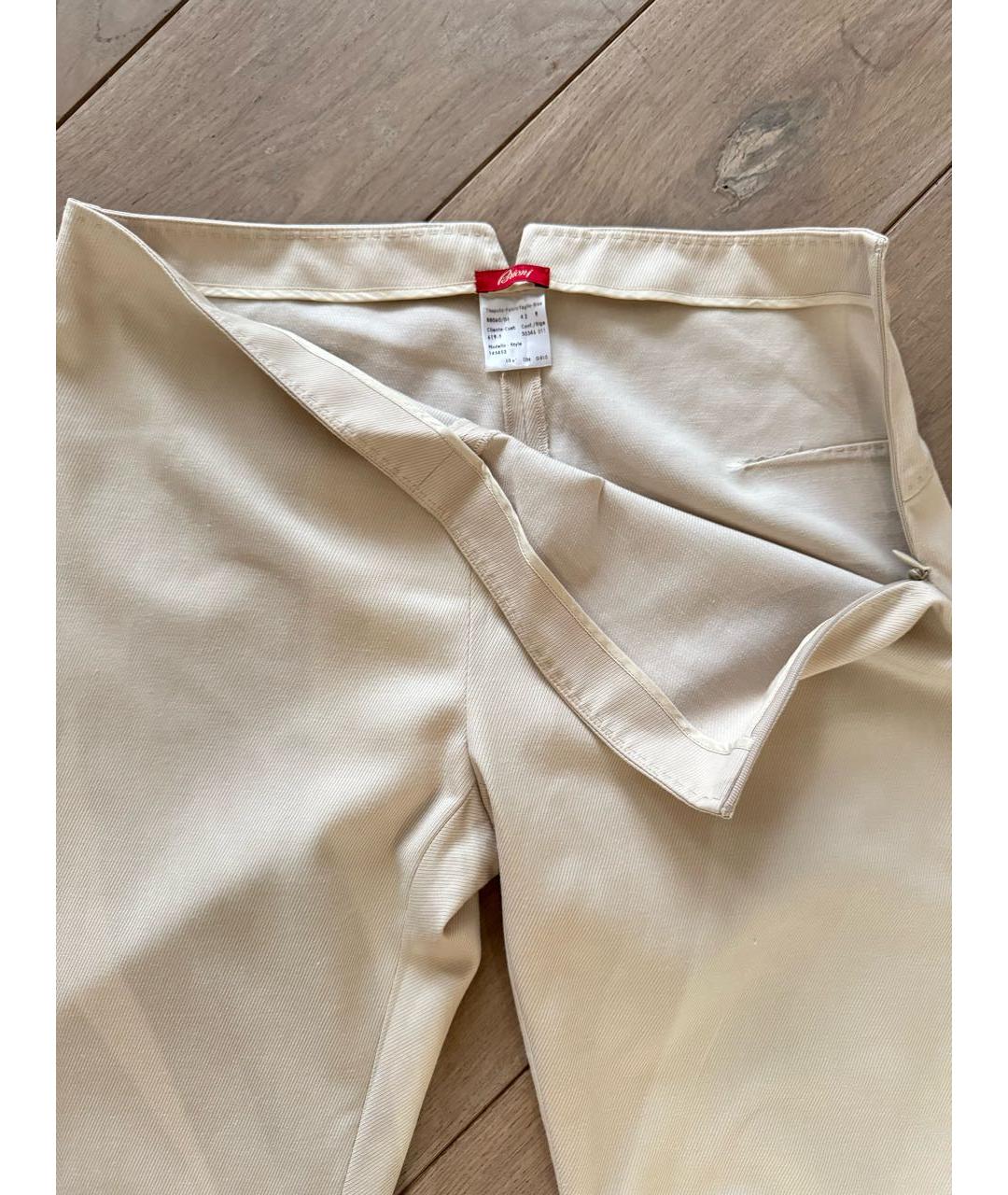 BRIONI Бежевые шерстяные брюки узкие, фото 3