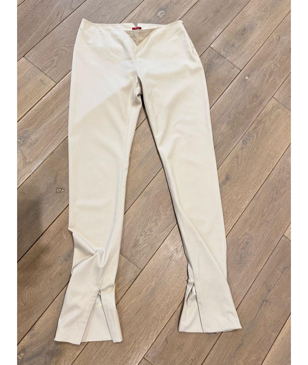 BRIONI Бежевые шерстяные брюки узкие, фото 5