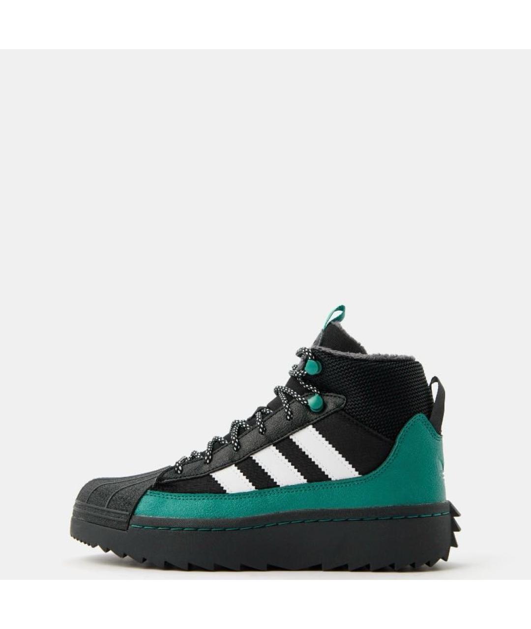 ADIDAS Черные кожаные высокие кроссовки / кеды, фото 2