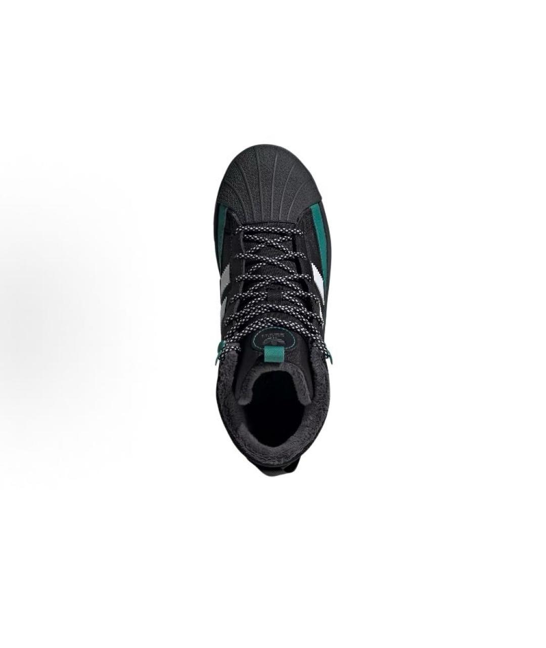 ADIDAS Черные кожаные высокие кроссовки / кеды, фото 5