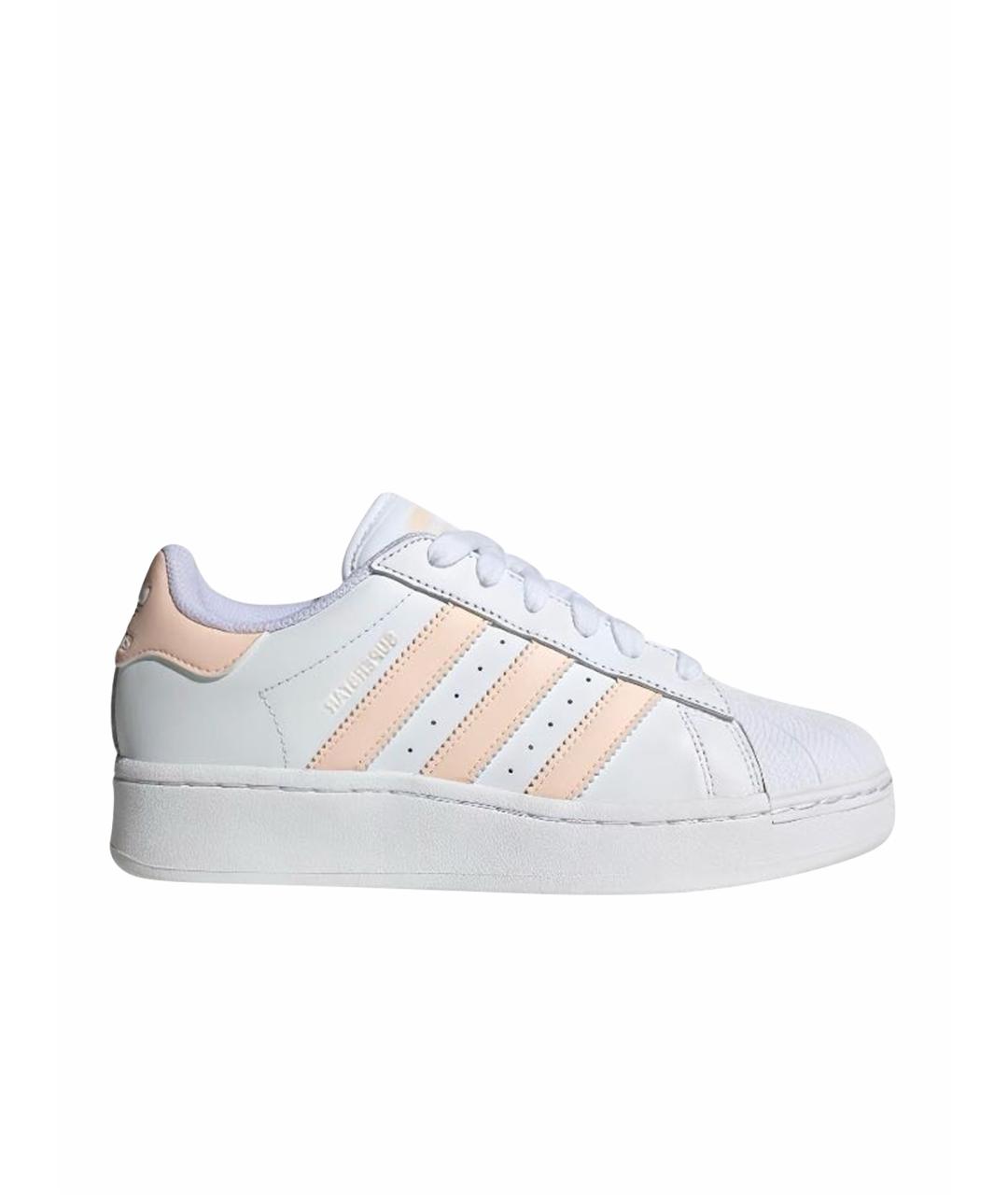 ADIDAS Белые кожаные низкие кроссовки / кеды, фото 1