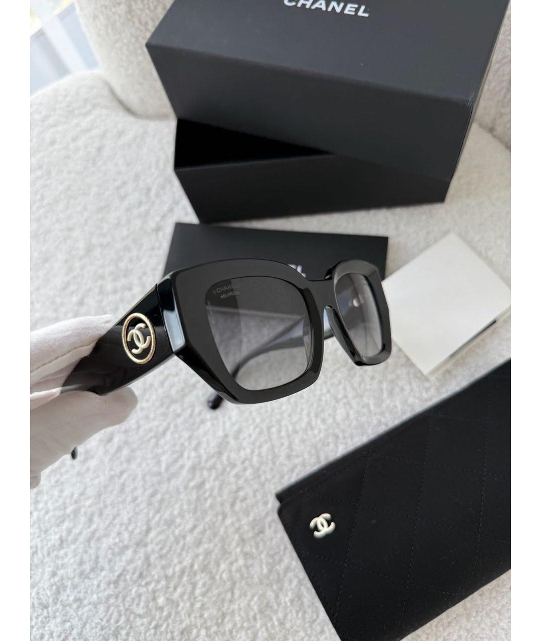 CHANEL Хаки пластиковые солнцезащитные очки, фото 2