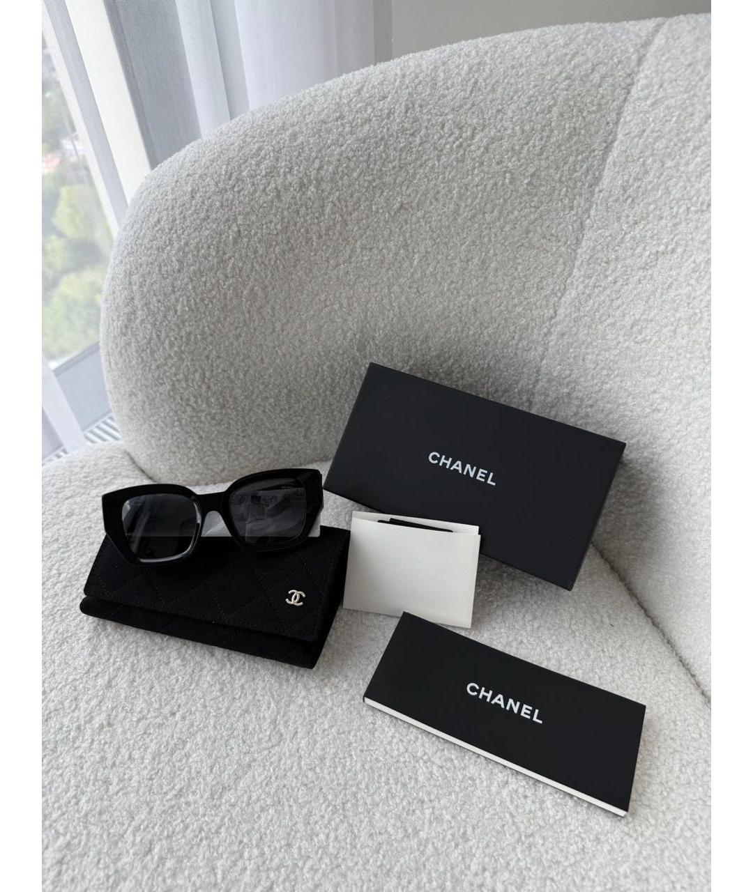 CHANEL Хаки пластиковые солнцезащитные очки, фото 6