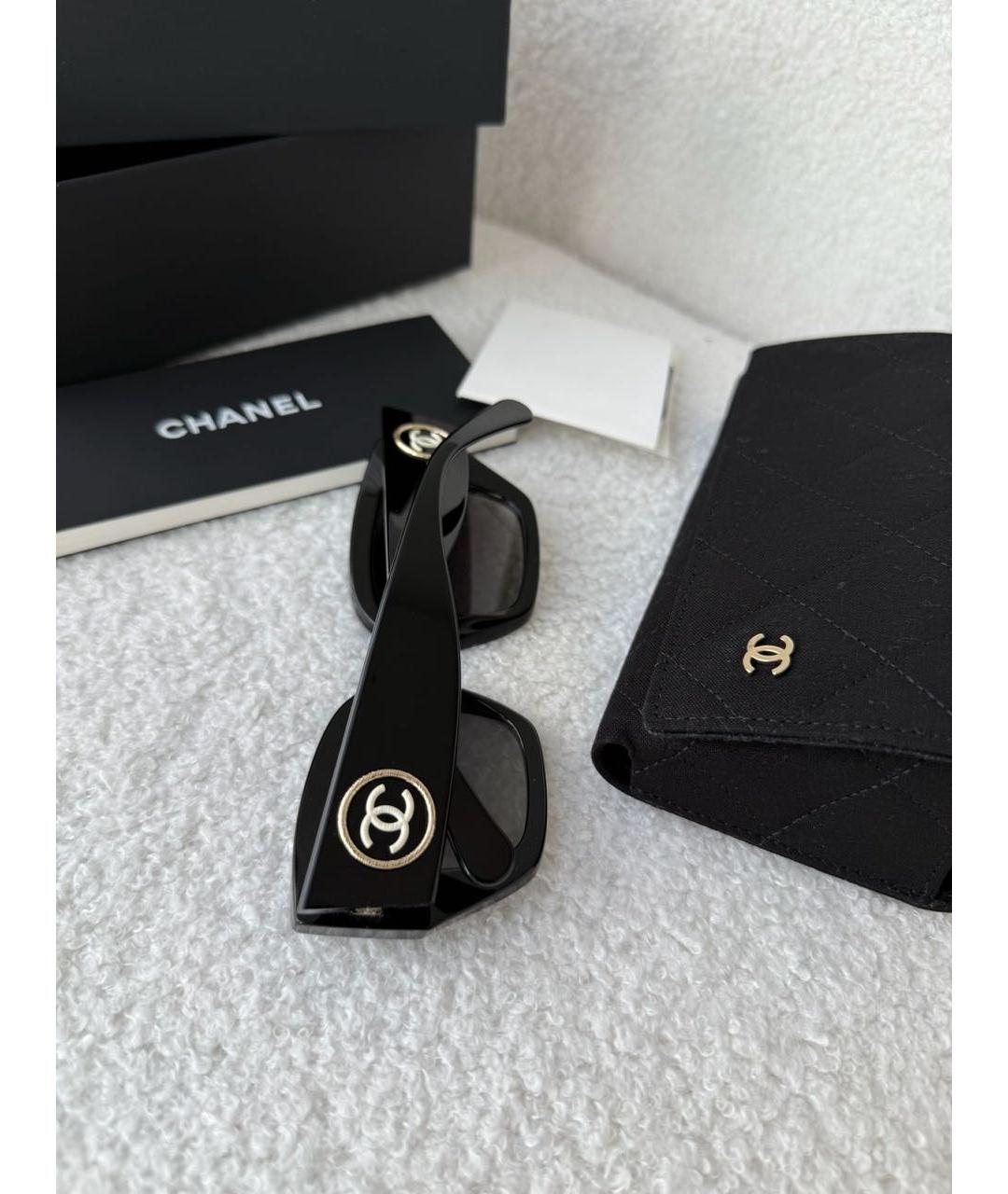 CHANEL Хаки пластиковые солнцезащитные очки, фото 3