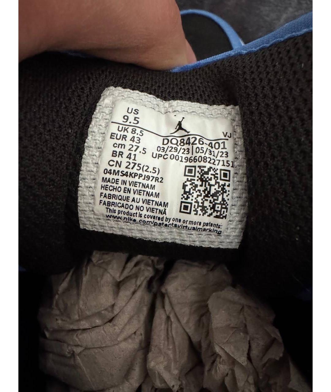 NIKE Голубые кожаные высокие кроссовки / кеды, фото 4
