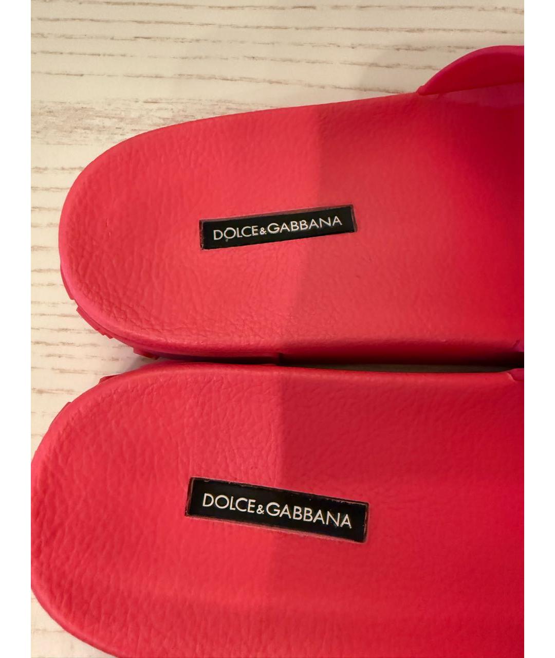 DOLCE&GABBANA Розовые резиновые шлепанцы, фото 5