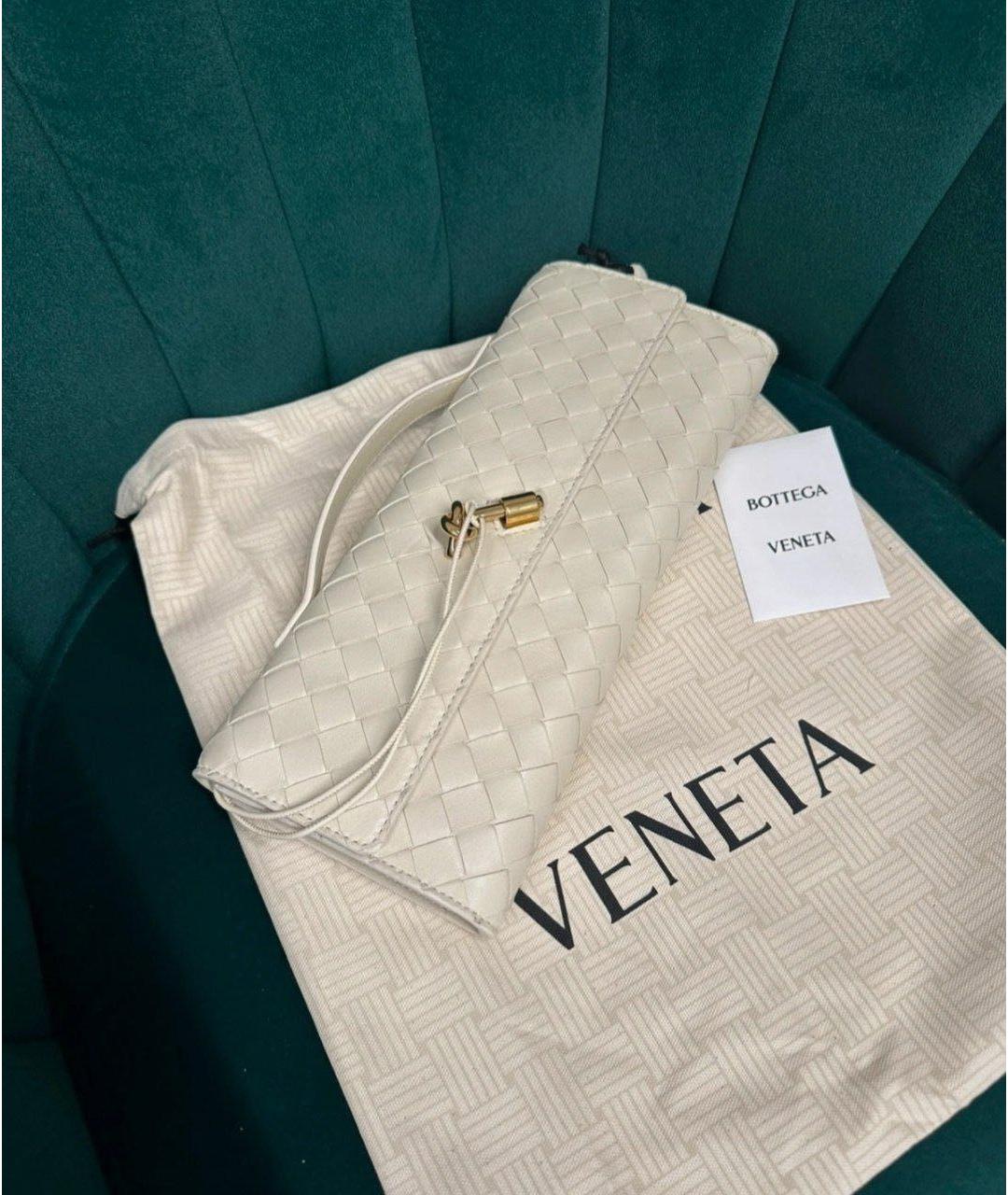 BOTTEGA VENETA Белая кожаная сумка с короткими ручками, фото 4