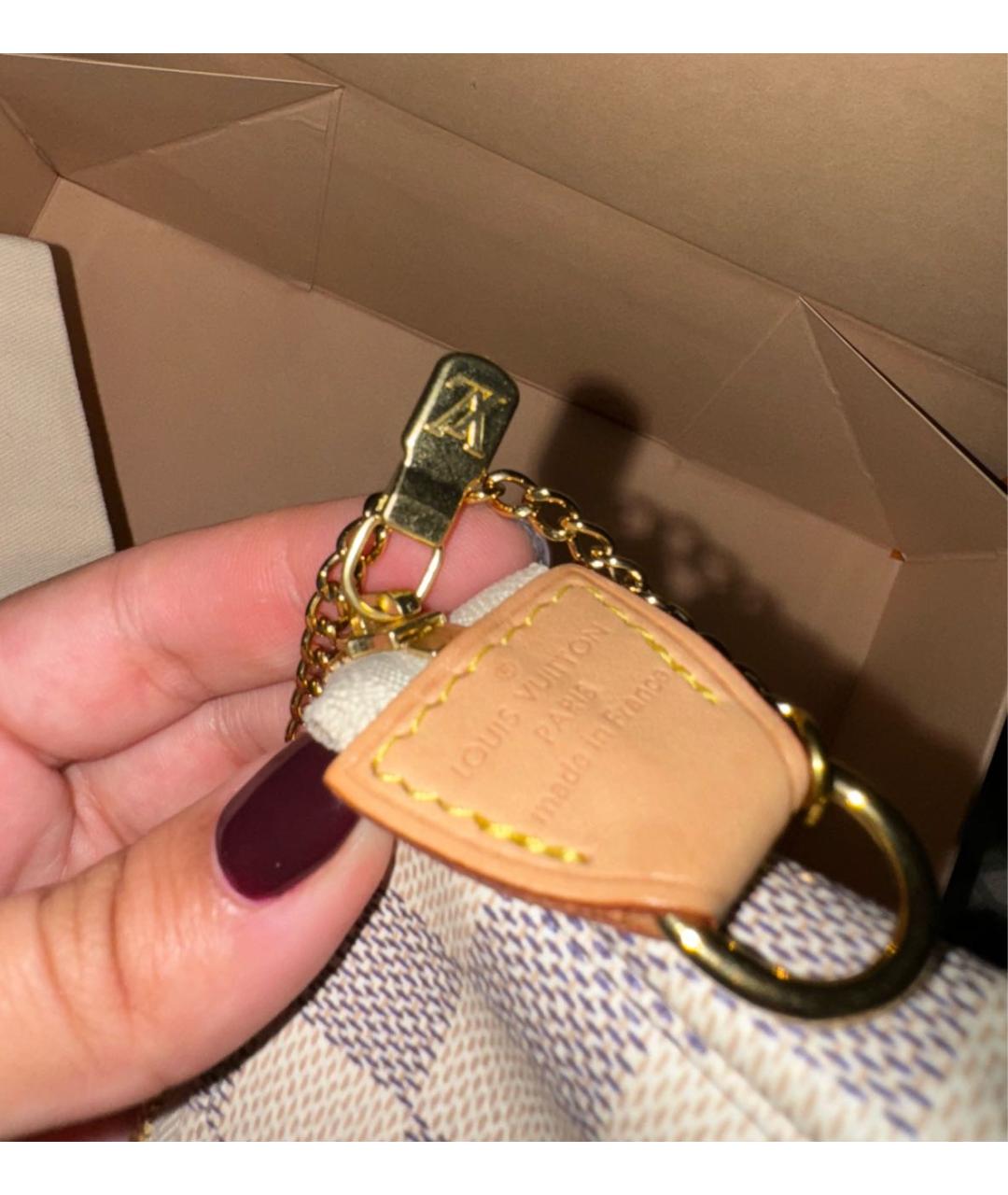LOUIS VUITTON Белая кожаная сумка с короткими ручками, фото 3