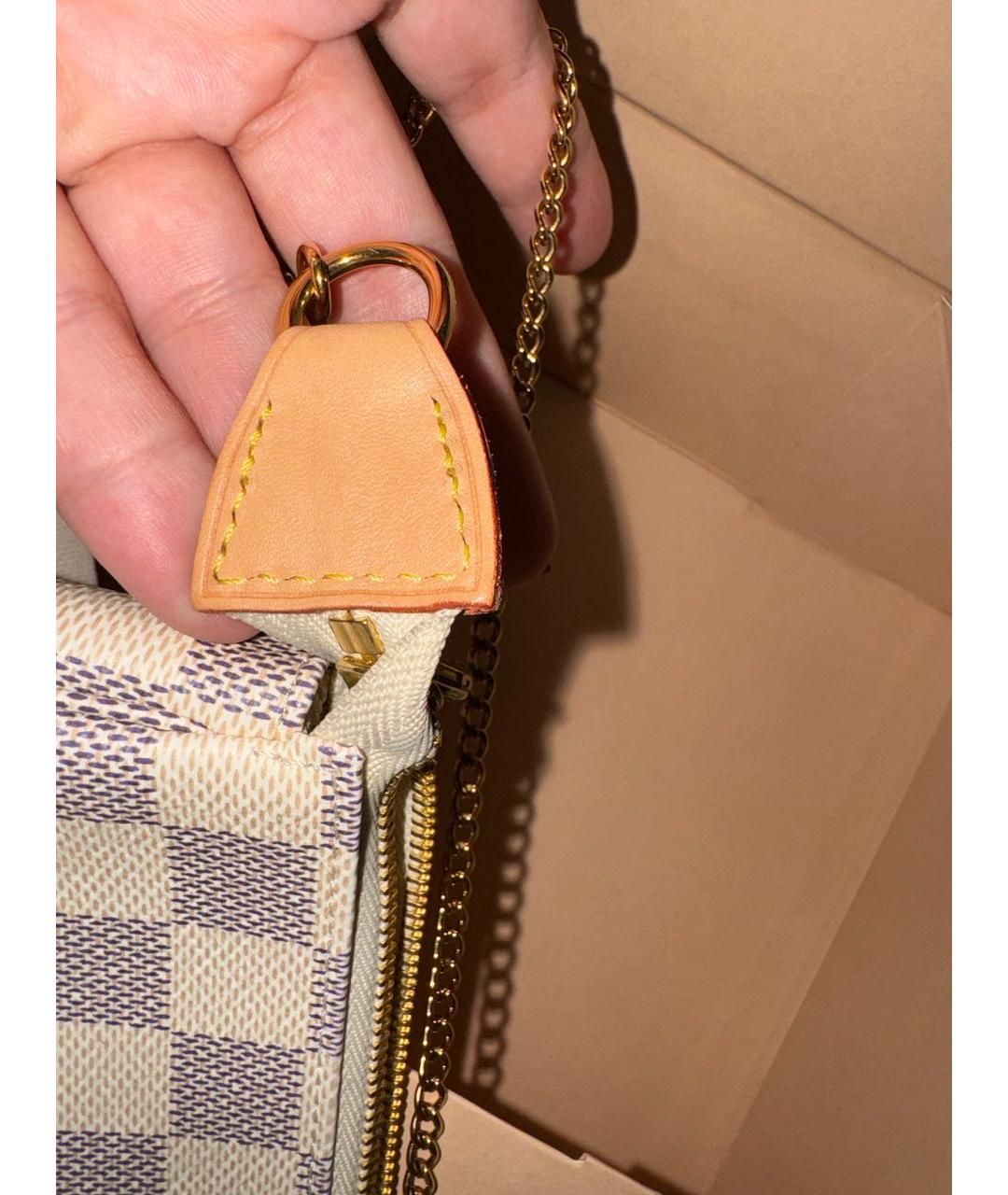 LOUIS VUITTON Белая кожаная сумка с короткими ручками, фото 6