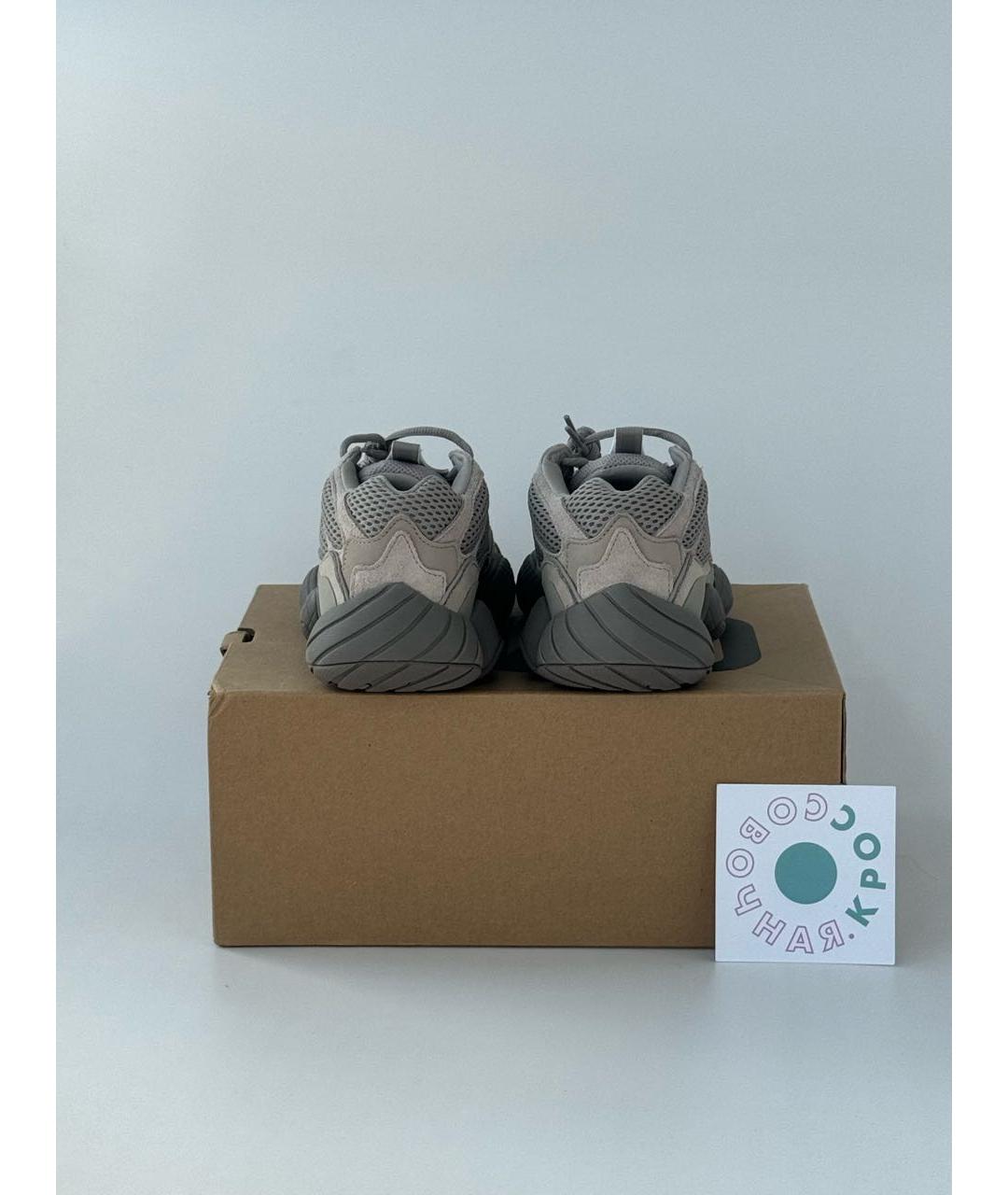 ADIDAS YEEZY Антрацитовые замшевые низкие кроссовки / кеды, фото 5