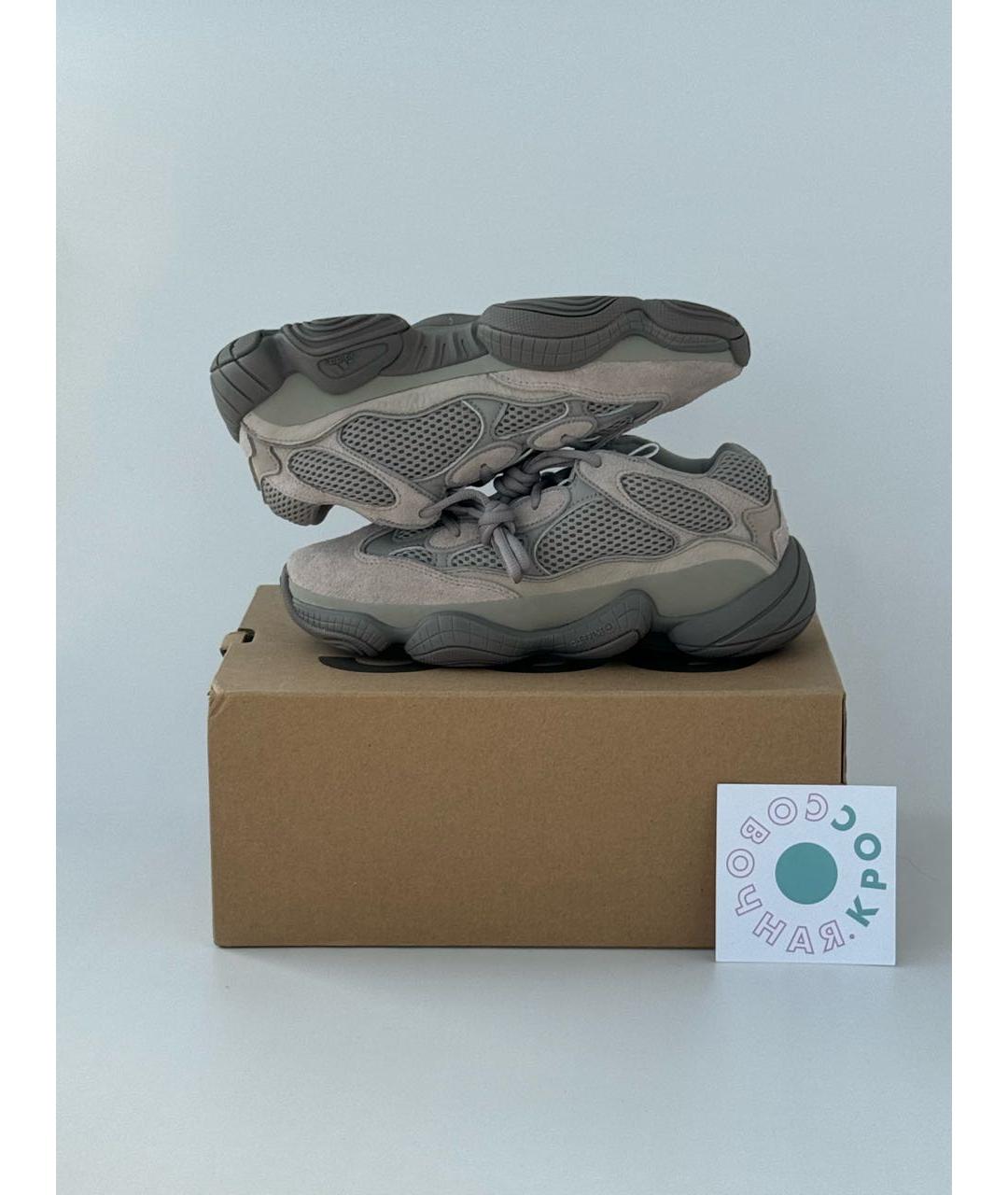 ADIDAS YEEZY Антрацитовые замшевые низкие кроссовки / кеды, фото 6