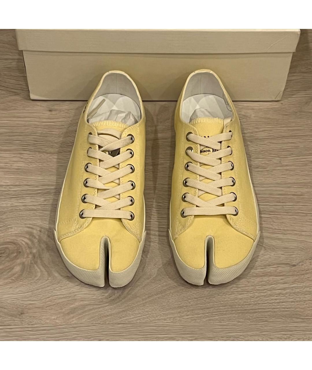 MAISON MARGIELA Желтые текстильные кеды, фото 3