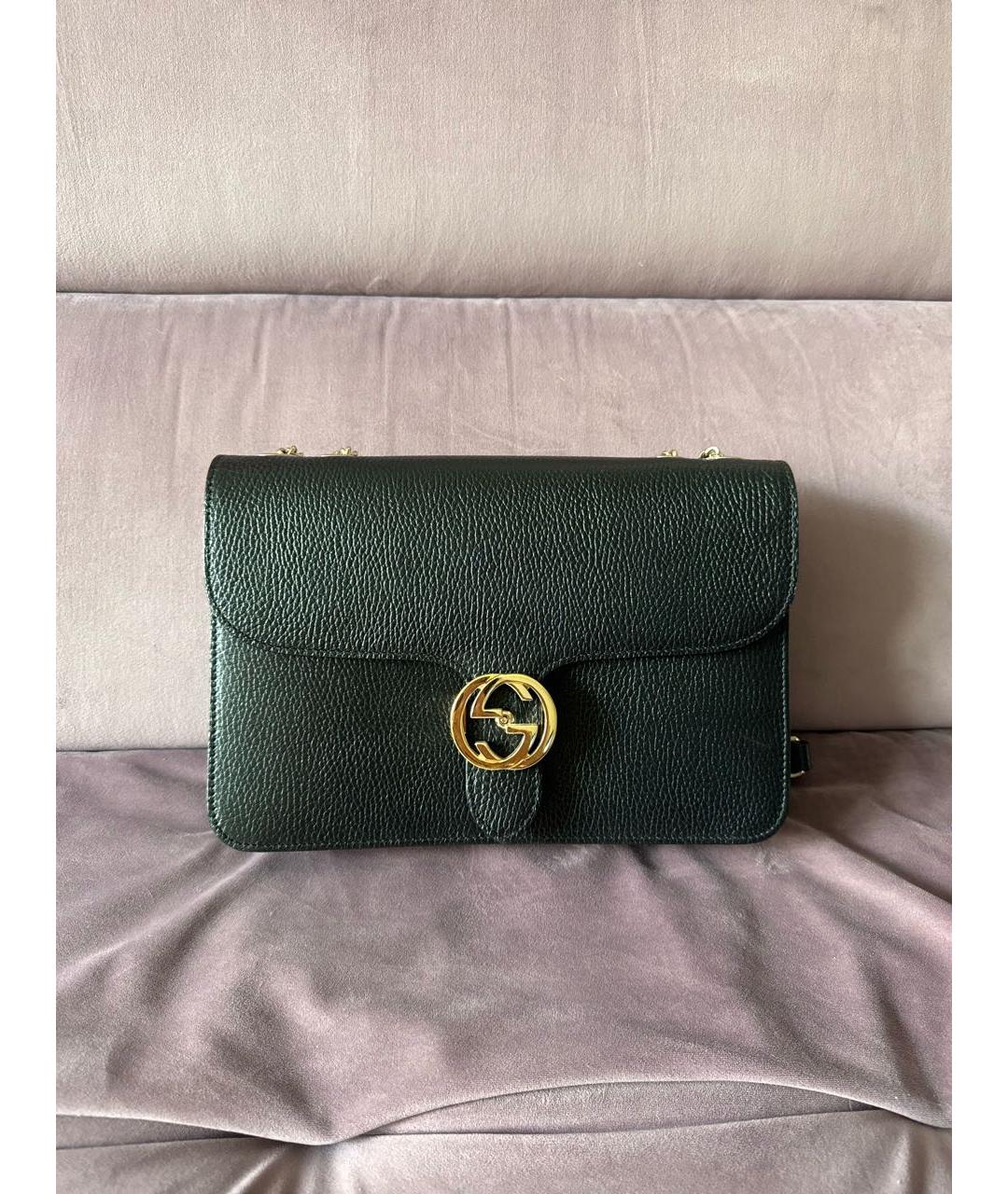 GUCCI Черная кожаная сумка через плечо, фото 8