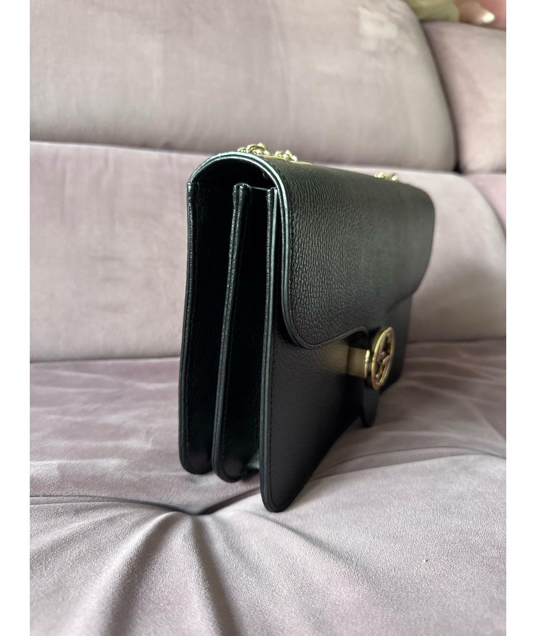 GUCCI Черная кожаная сумка через плечо, фото 2