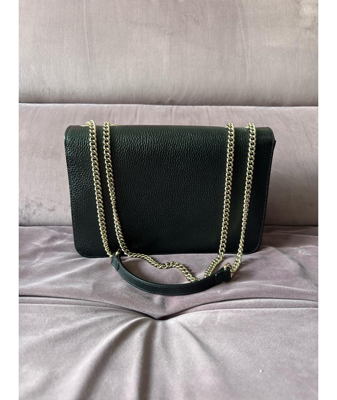 GUCCI Черная кожаная сумка через плечо, фото 3