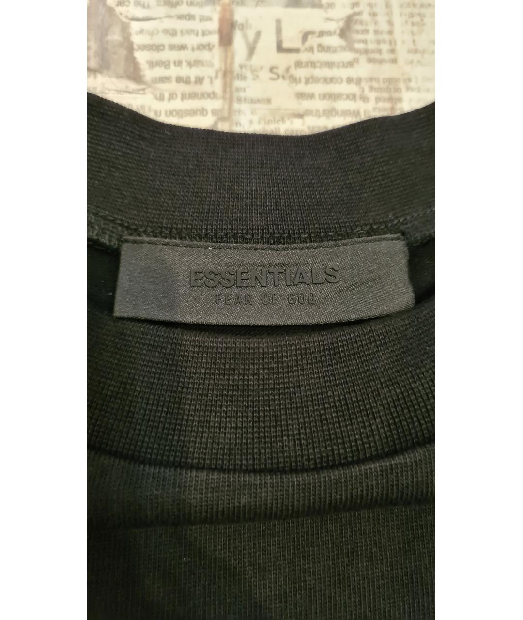 FEAR OF GOD ESSENTIALS Черная хлопковая футболка, фото 6