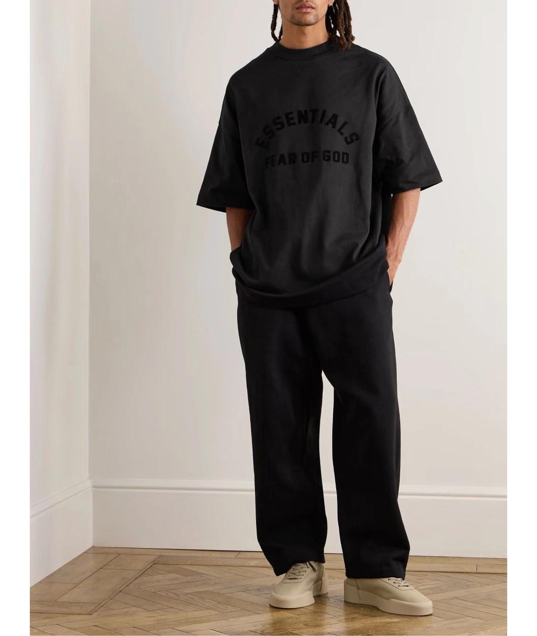 FEAR OF GOD ESSENTIALS Черная хлопковая футболка, фото 2