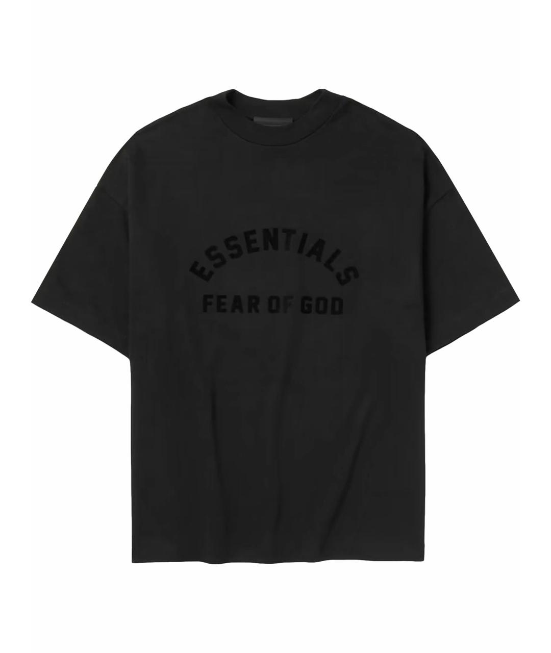 FEAR OF GOD ESSENTIALS Черная хлопковая футболка, фото 1