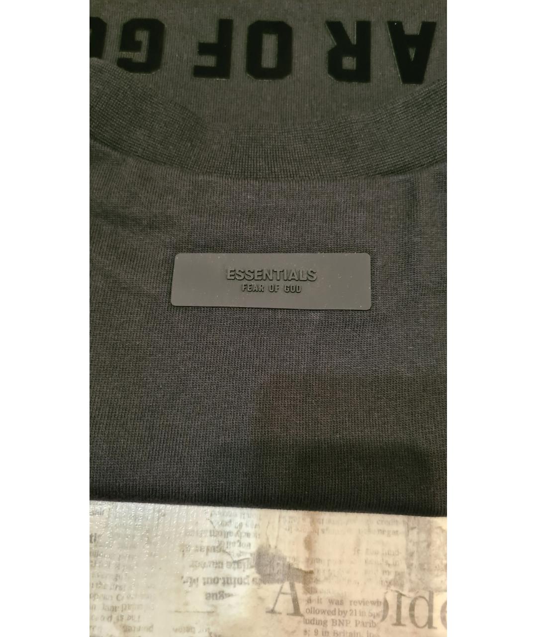 FEAR OF GOD ESSENTIALS Черная хлопковая футболка, фото 7