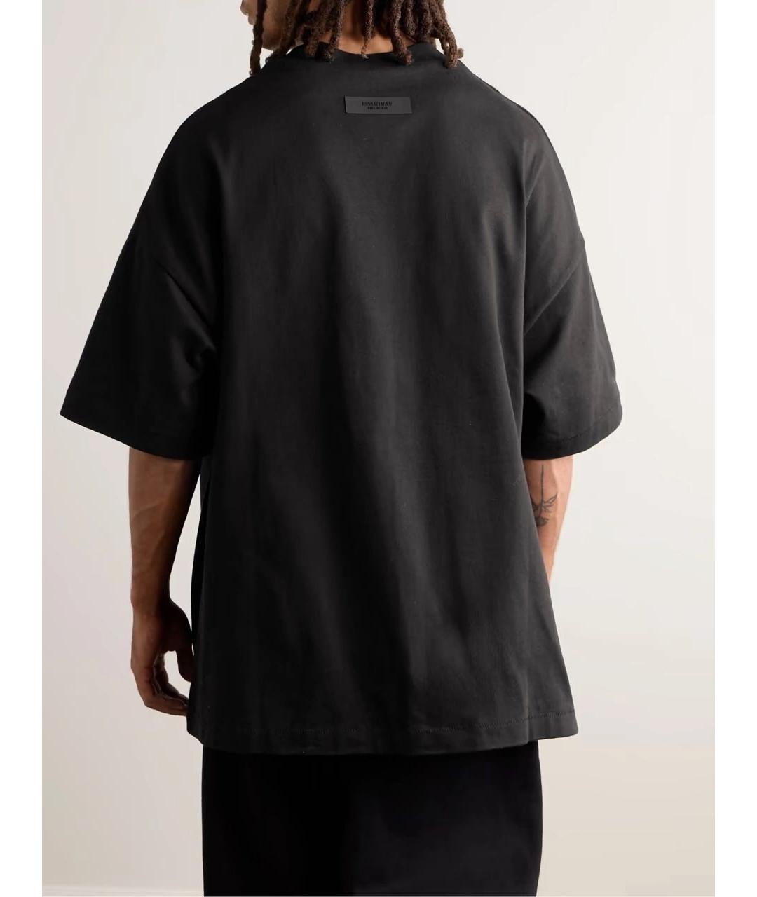 FEAR OF GOD ESSENTIALS Черная хлопковая футболка, фото 3
