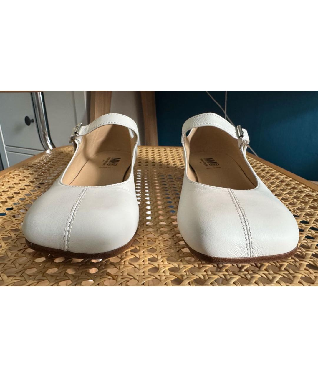 MM6 MAISON MARGIELA Белые кожаные туфли, фото 6