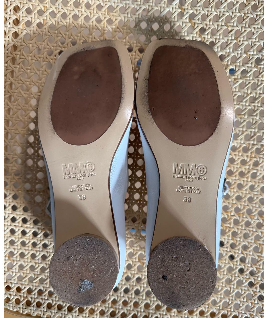 MM6 MAISON MARGIELA Белые кожаные туфли, фото 4