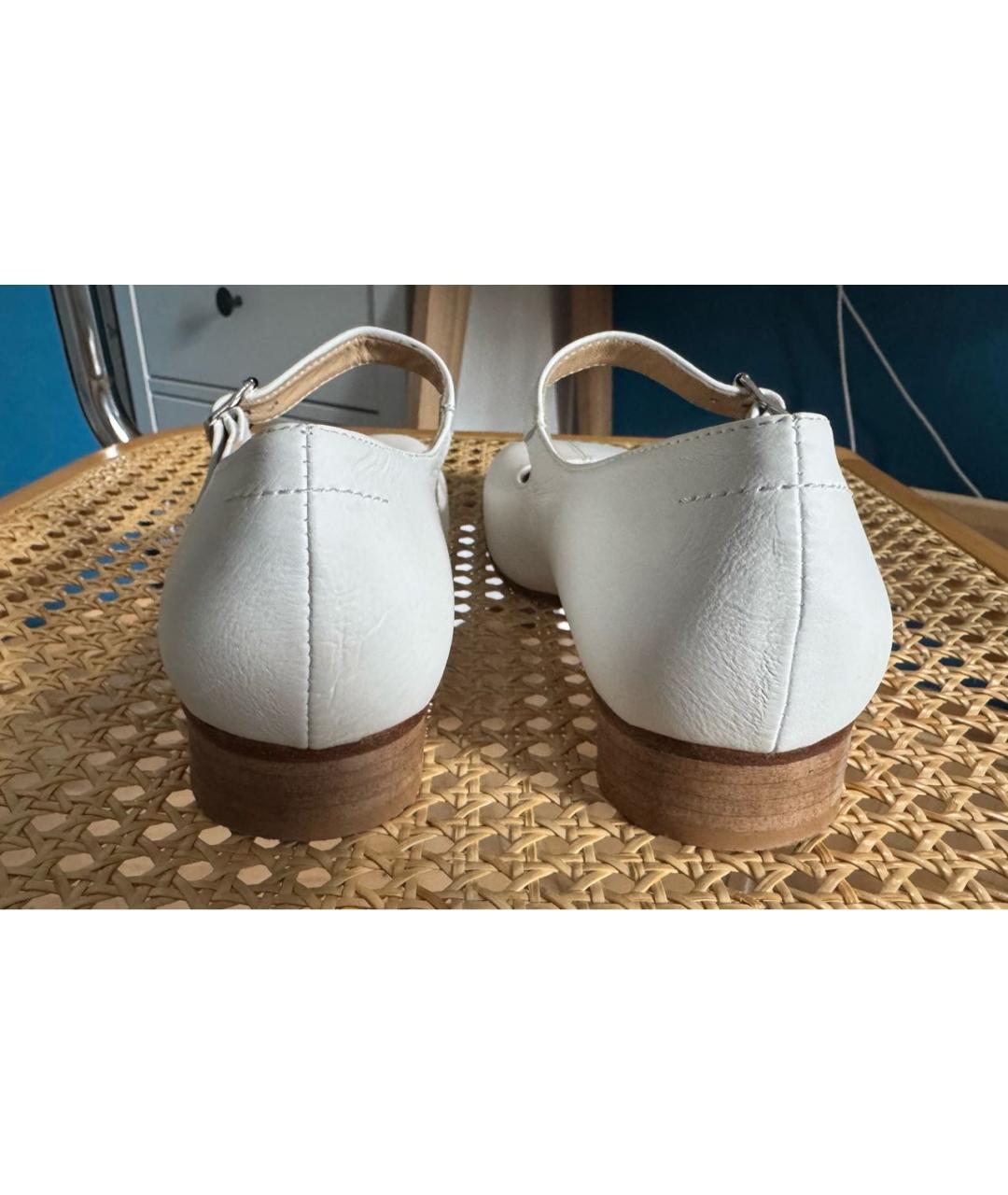 MM6 MAISON MARGIELA Белые кожаные туфли, фото 3