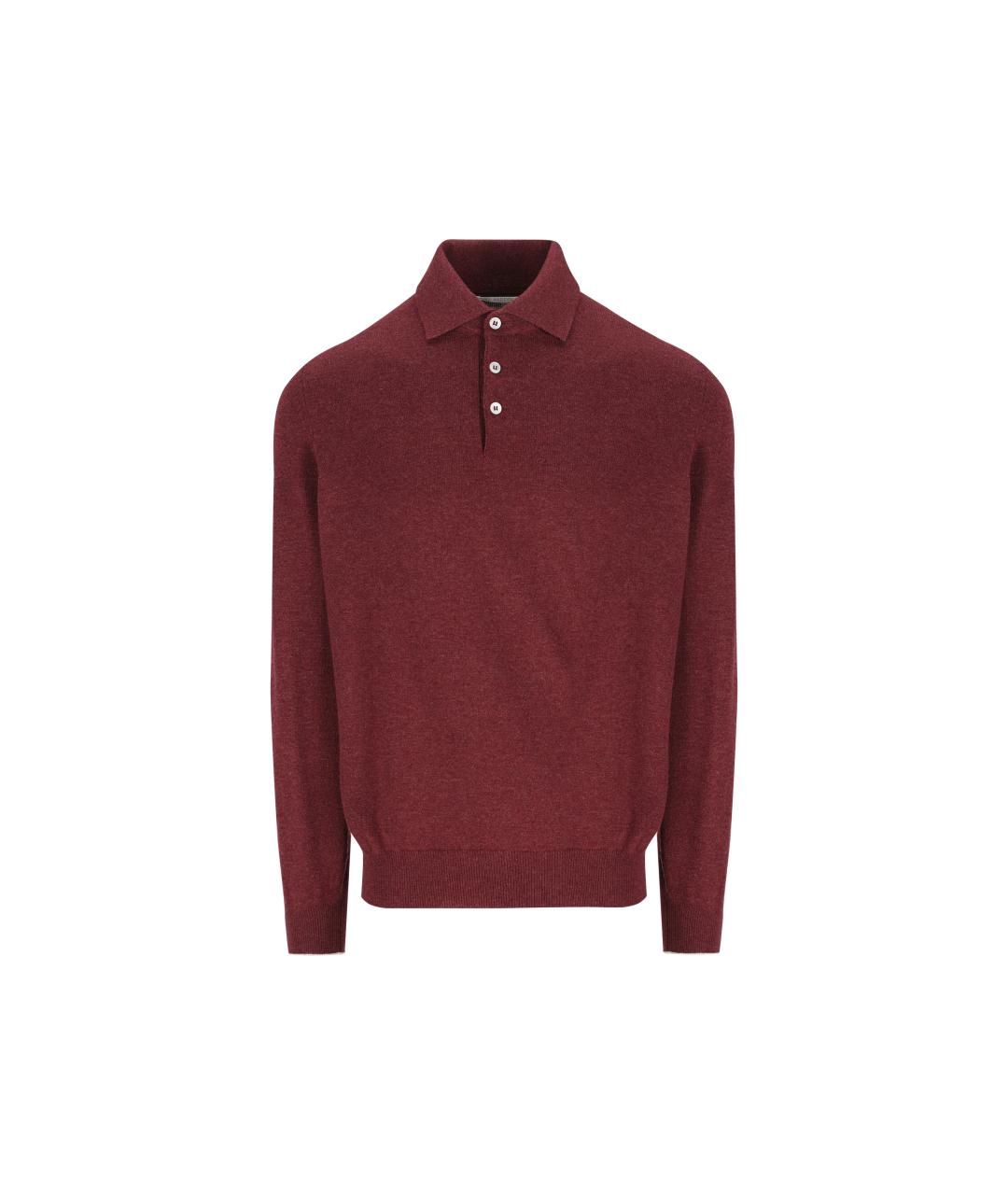 BRUNELLO CUCINELLI Бордовый кашемировый джемпер / свитер, фото 1
