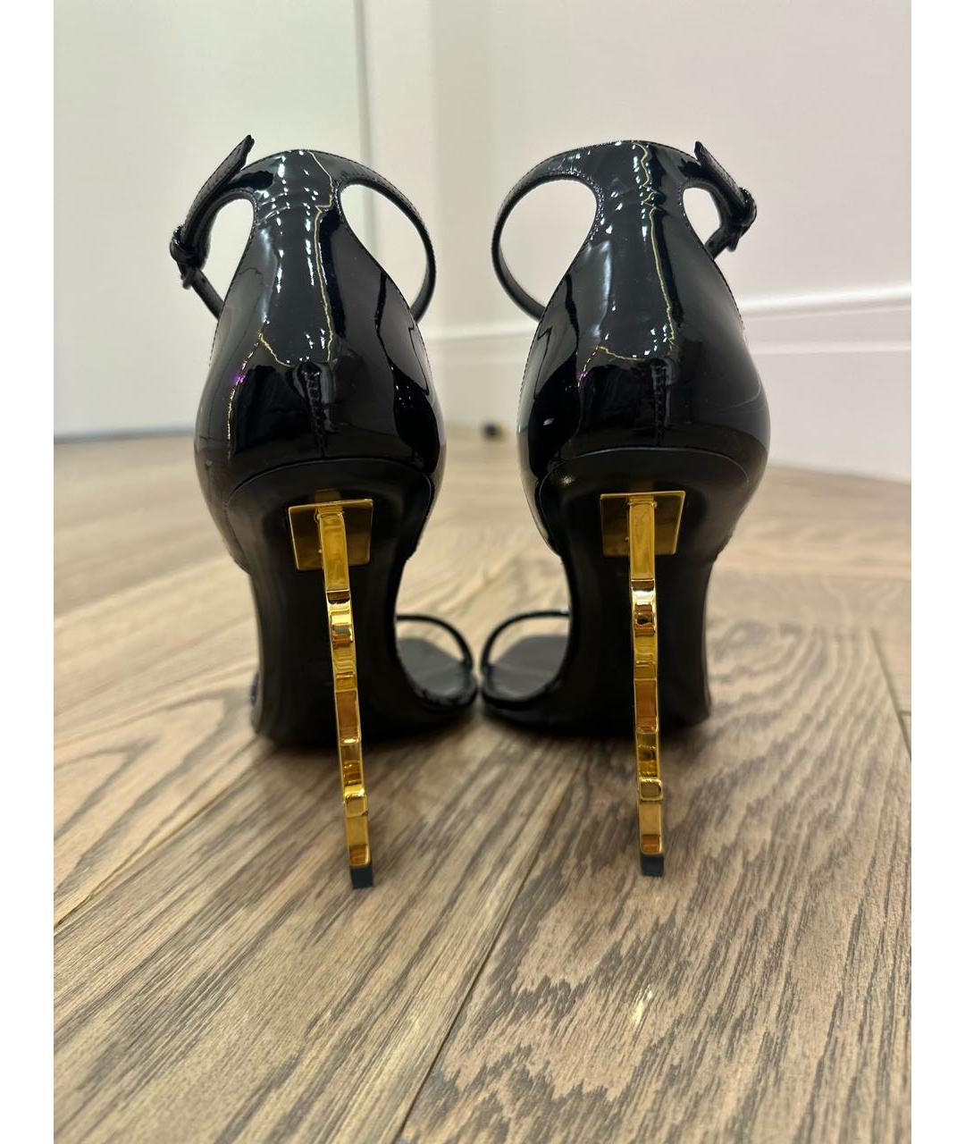SAINT LAURENT Черные туфли из лакированной кожи, фото 4