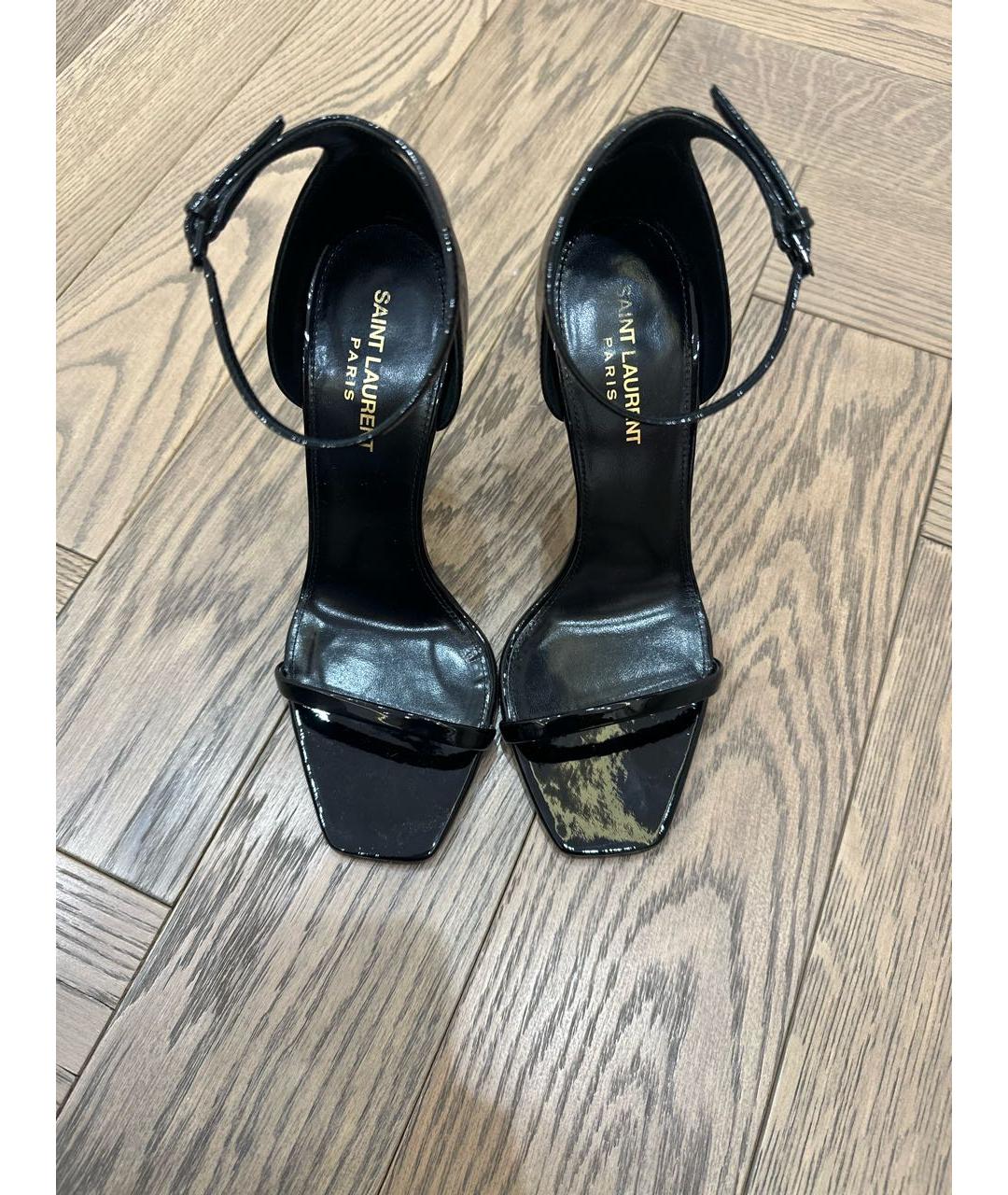 SAINT LAURENT Черные туфли из лакированной кожи, фото 2
