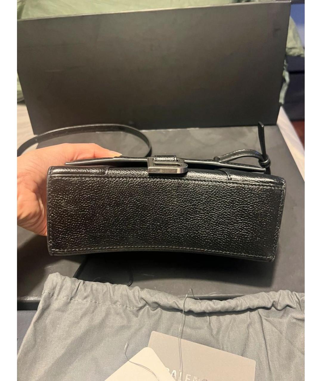 BALENCIAGA Черная кожаная сумка с короткими ручками, фото 3