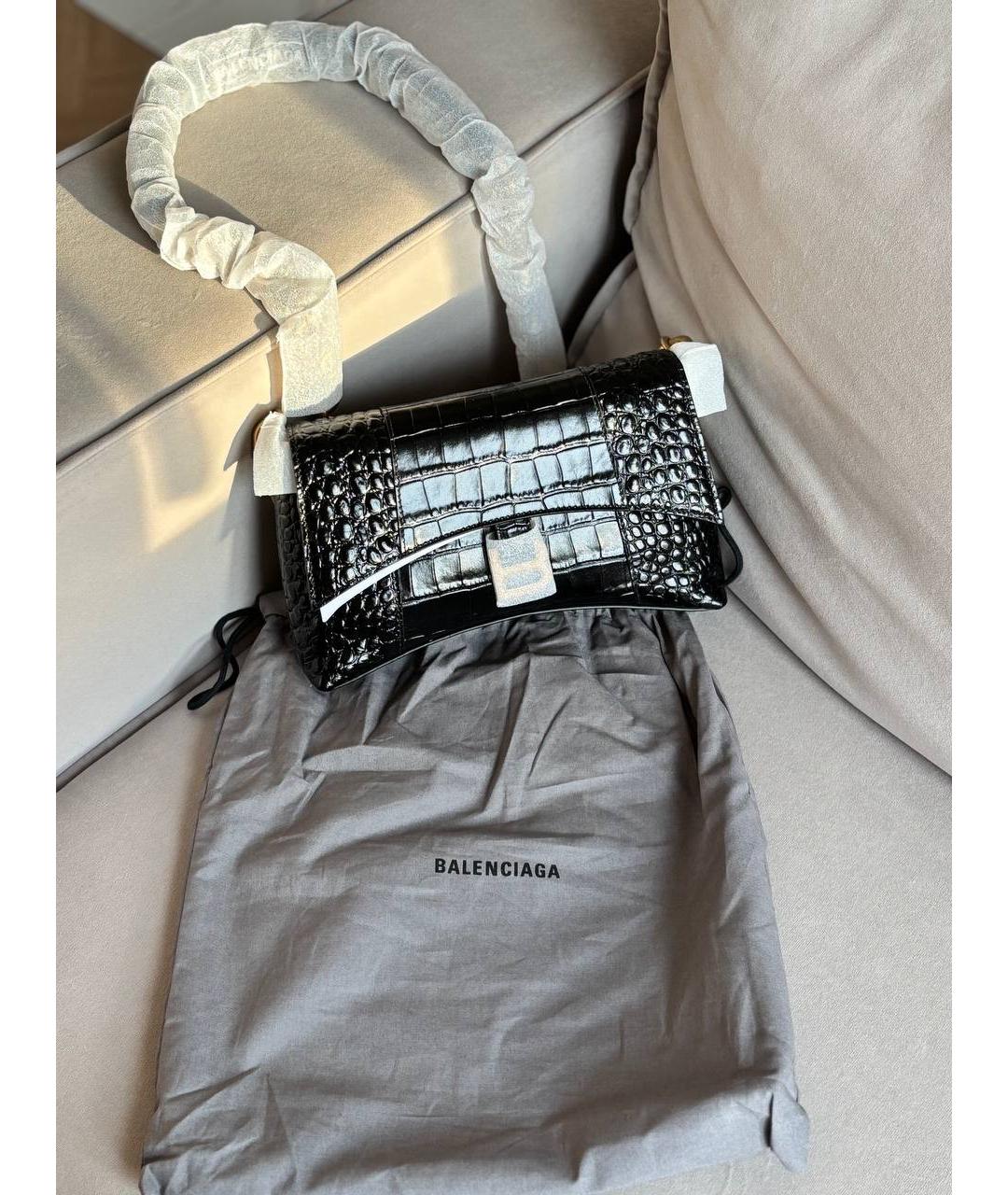 BALENCIAGA Черная кожаная сумка через плечо, фото 2